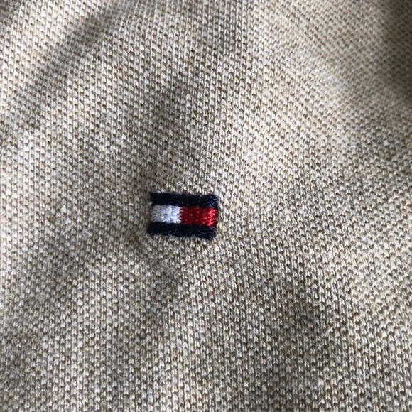 Tommy Hilfiger Men's Classic Preppy Tan Polo Shirt Large - Picture 11 of 11